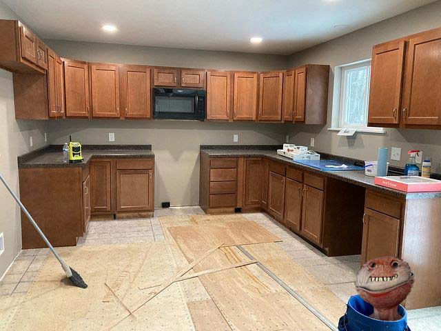 Kitchen almost ready for cooking.