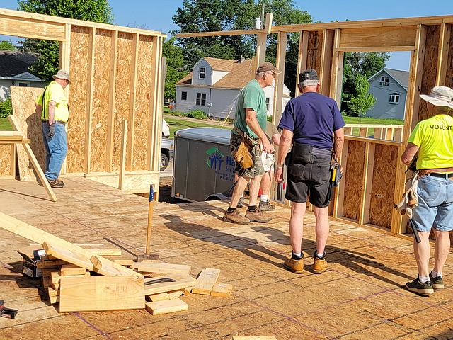 exterior walls built